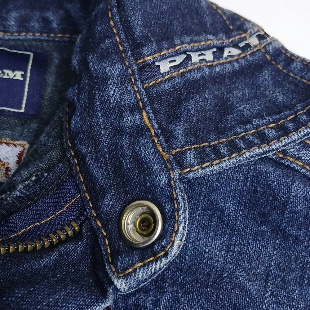 RARE Vintage 90s Phat Farm‎ Denim Jumpsuit One Piece Coveralls 4 KIDS